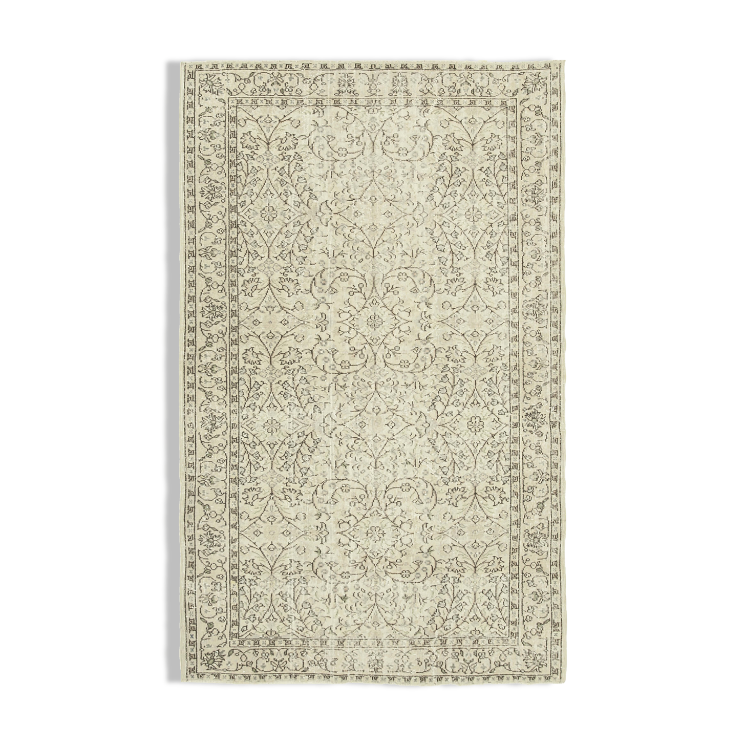 Hand-knotted turkish beige carpet 157 cm x 260 cm