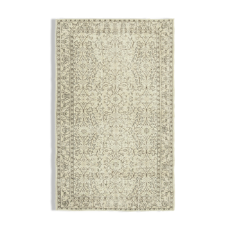 Tapis beige turc noué à la main 157 cm x 260 cm