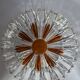 Vintage cut crystal pocket bowl with amber centre – 1960s/70s