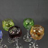 Series of 6 Roemer cut crystal glasses