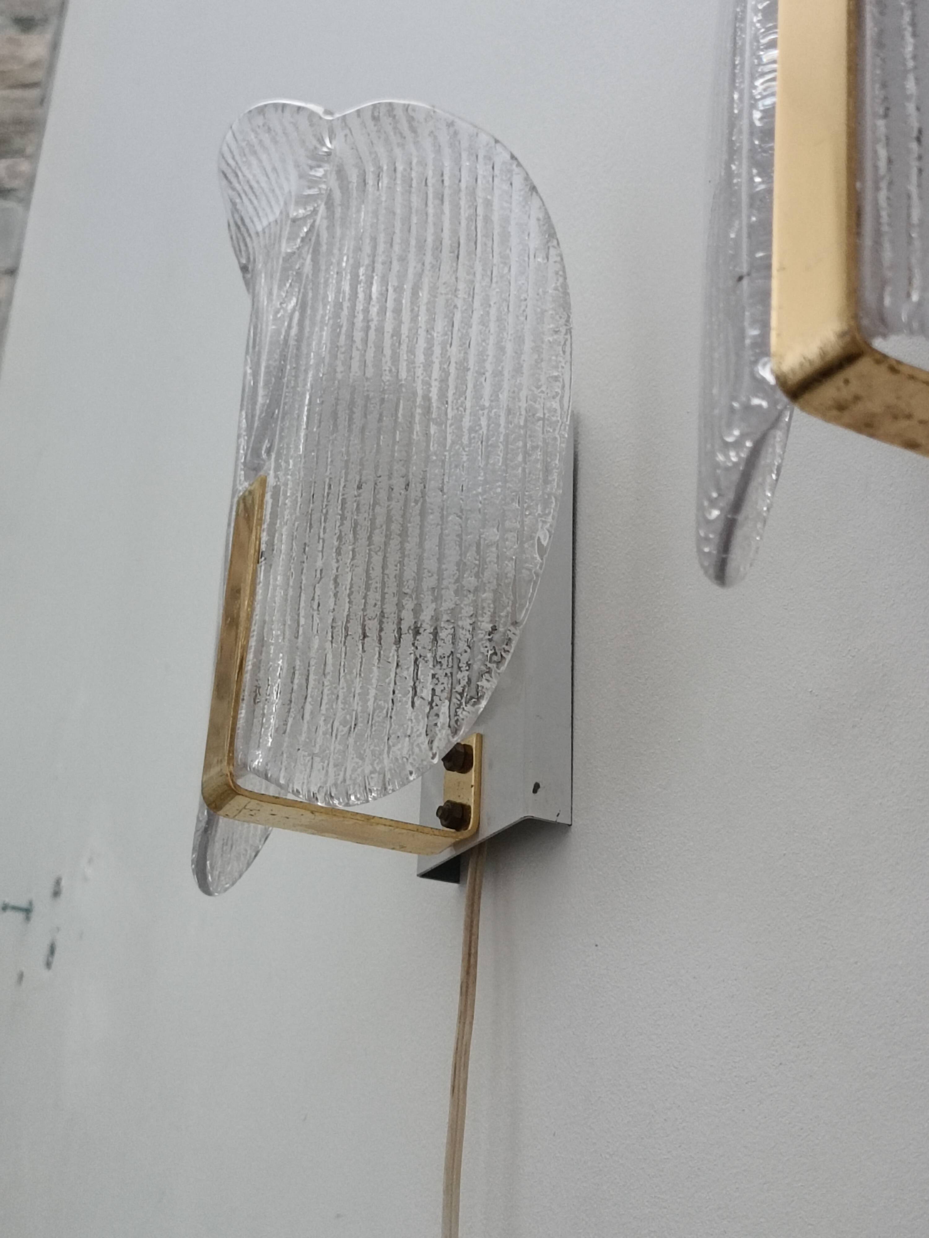Wall lights by Carl Fagerlund for Orrefors 1970s