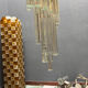 Large Murano Glass Trilobi Chandelier, Italy, 1960s
