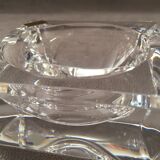 Cendrier en cristal massif moderniste design fait main art