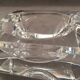 Solid crystal ashtray modernist design handmade art