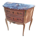 Commode ancienne marqueterie style louis xvi plateau marbre