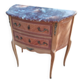Commode ancienne marqueterie style louis xvi plateau marbre