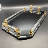 Beveled mirrored tray, Art Deco 1940, Saint-Gobain France