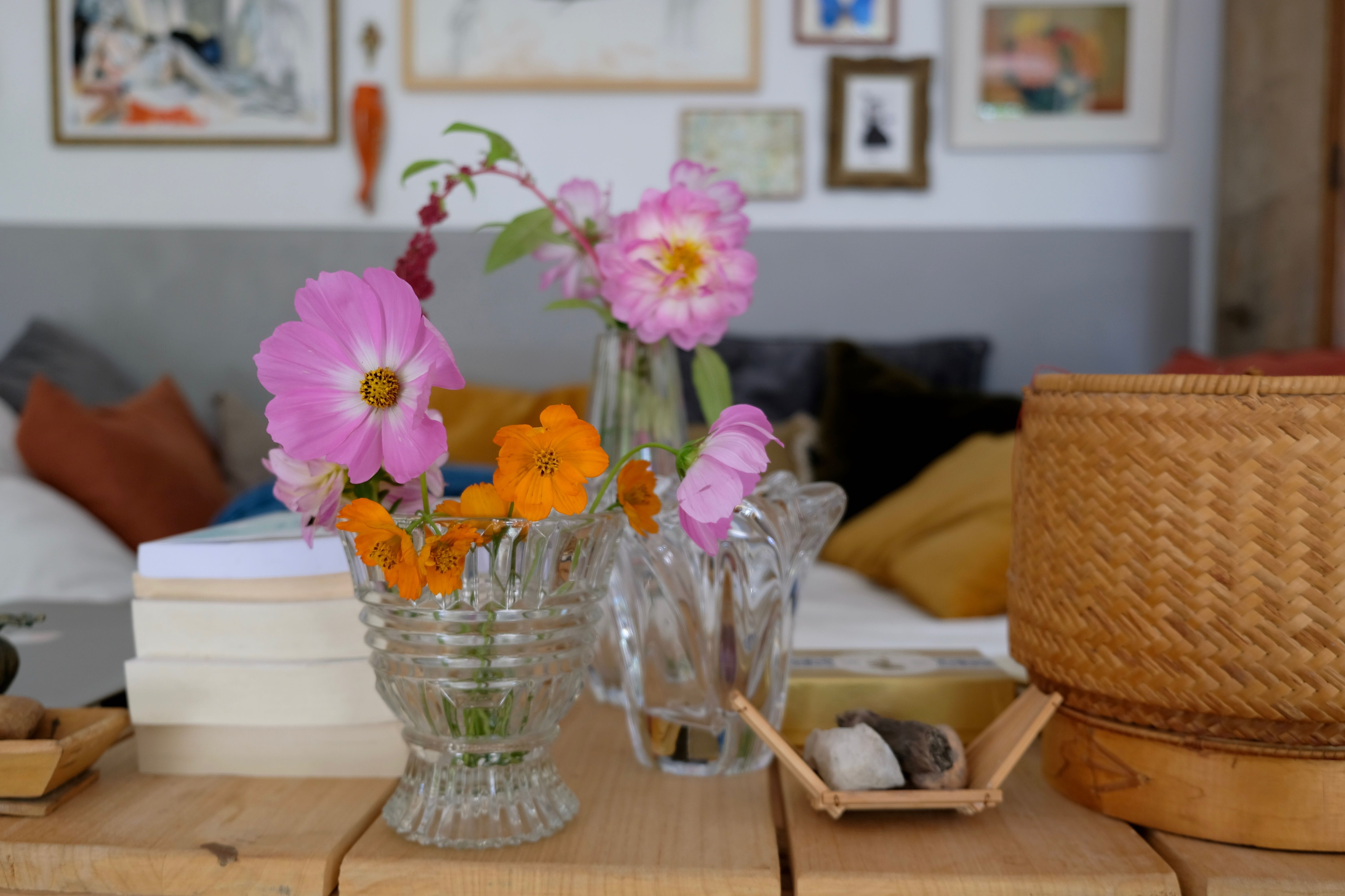 Carved crystal vase from the 50s