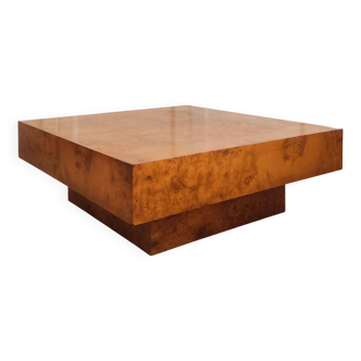Table basse bois de loupe - Italie 70s