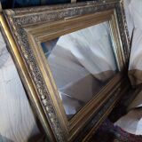 Miroir classique recouvert de feuilles d'or, 162x122 cm