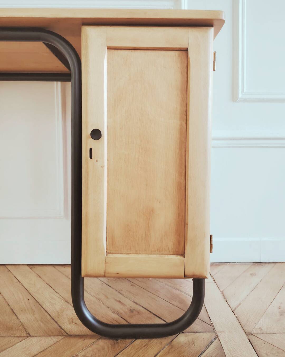 Renovated vintage desk by Jacques Hitier, 1960s.