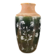 Vase de sol West Germany 7901-45 vert à motifs fleurs peints