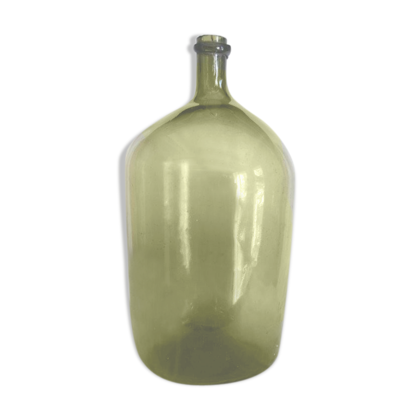 Blown green demijohn