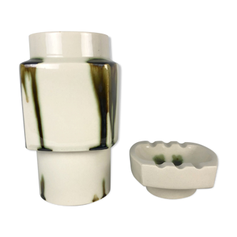 Set of Vase and Ashtray by Ditmar Urbach, Collection Marion, Czechoslovakia, 1981