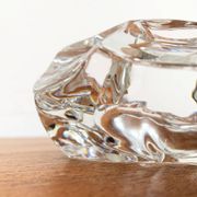 Mid-century Scandinavian heavy frosted glass table and ashtray, 1960s, set of 2.