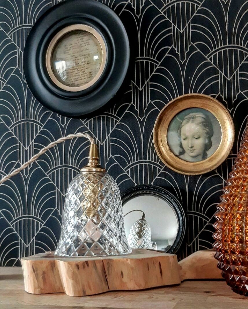 Baladeuse vintage verre ciselé