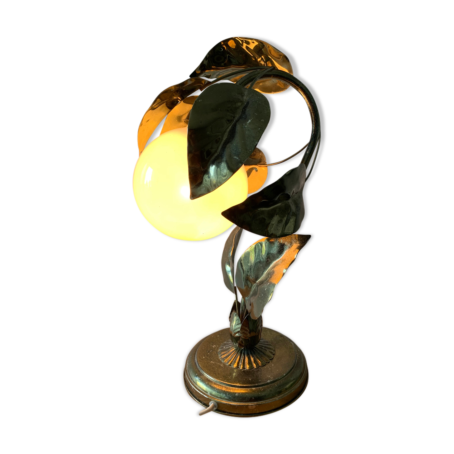 Vintage gilded metal sheet lamp