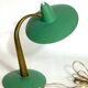 Mid-cenrury Italian Modern brass and green lacquer table lamp from 50s