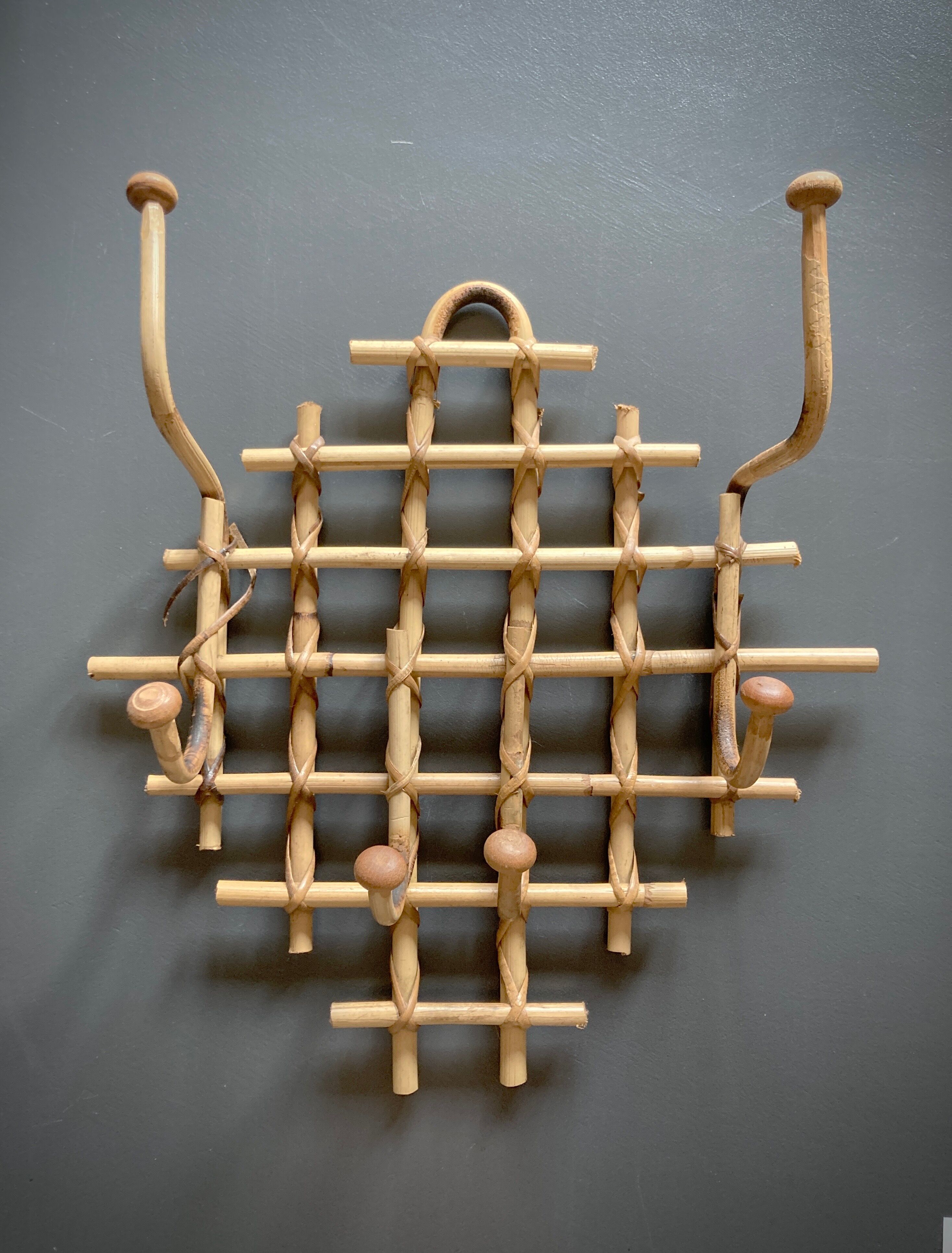 Bamboo wall coat rack