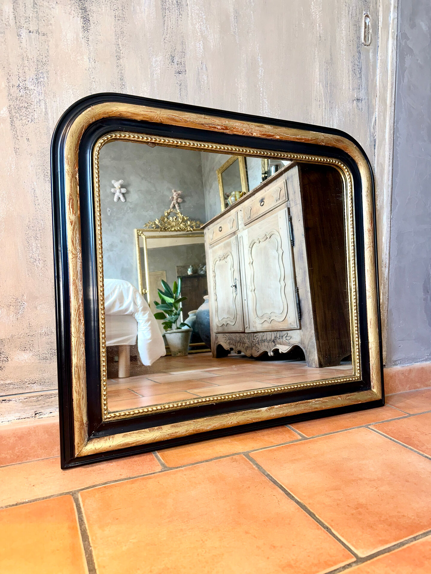 Miroir Louis-Philippe ancien doré XIXème