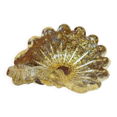 Murano glass bowl with gold flecks, 1960s shell design.