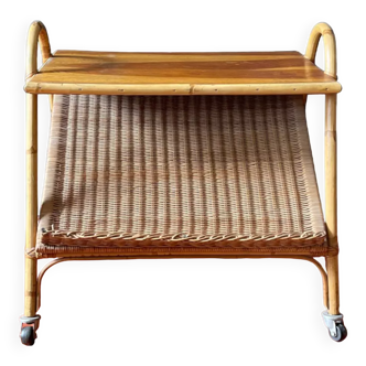 Rattan display trolley