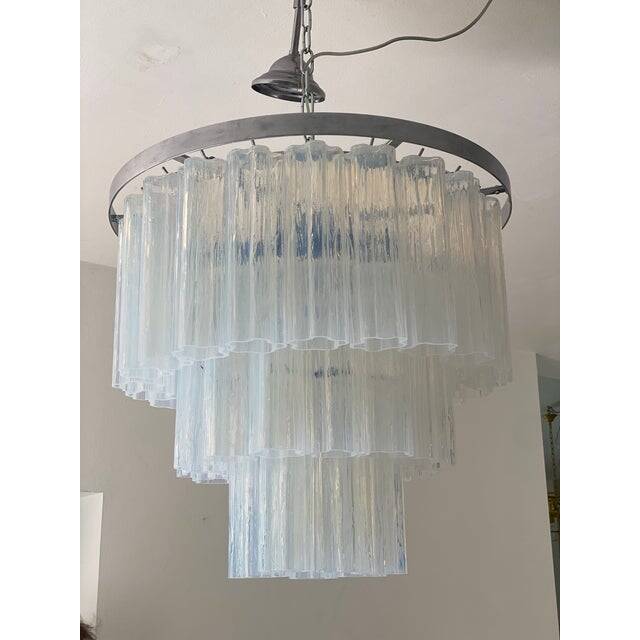 Lustre contemporain opalino murano glass « tronchi »