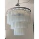 Contemporary opalino murano glass "tronchi" chandelier