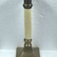 Bougeoir ancien en laiton dore 20 cm
