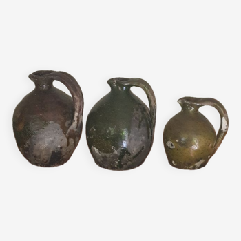 Set of three ancient jugs