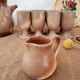 Vintage stoneware 8 mazagrans teapot and milk jug set