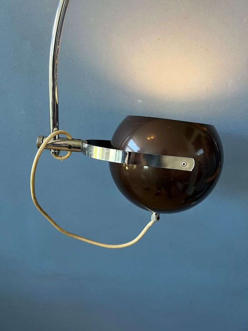 Wall lamp arc lamp Herda eyeball chrome space age