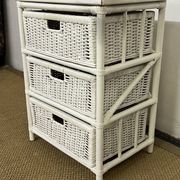 Vintage rattan storage unit, 3 drawers