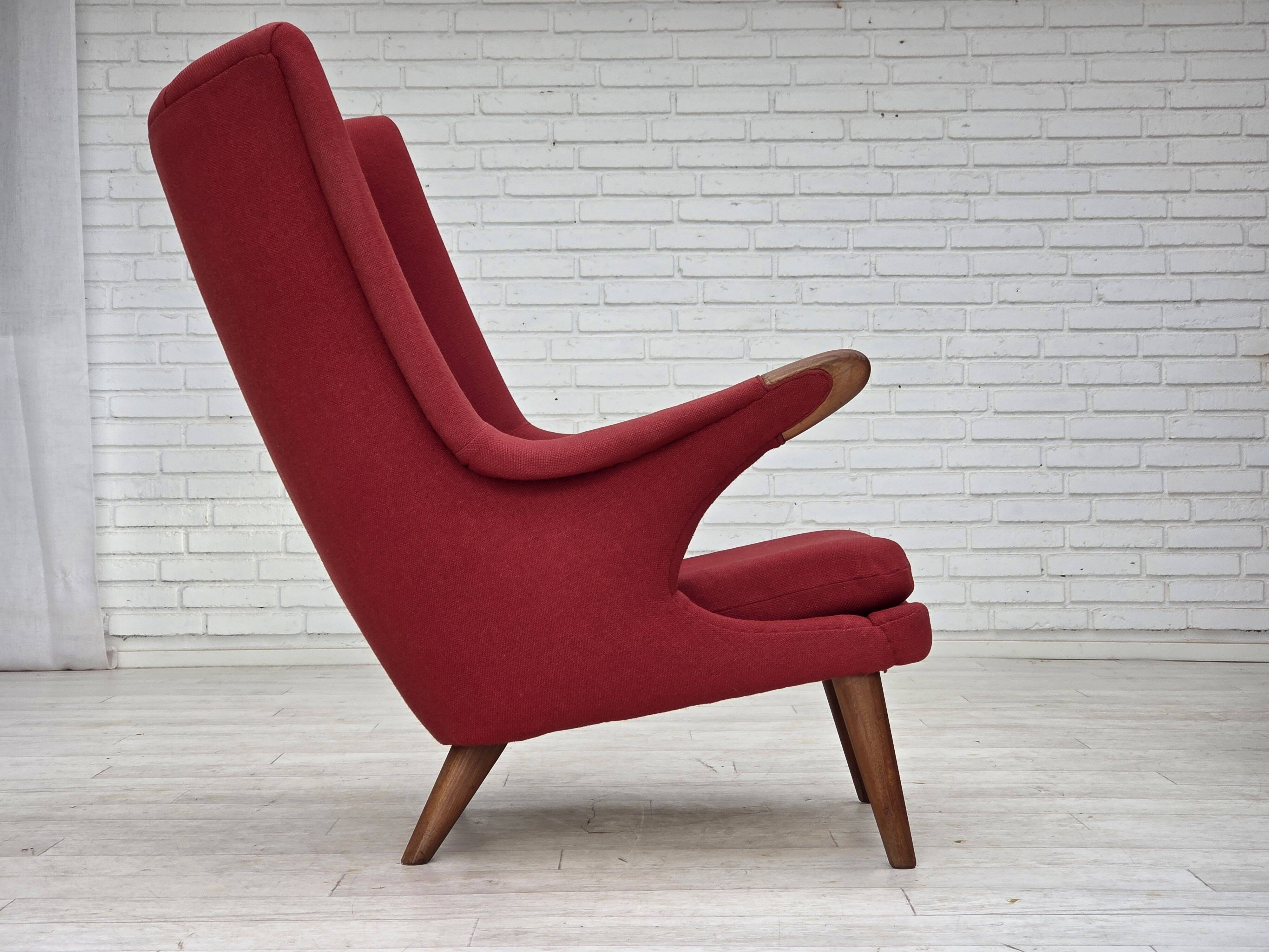 1970s, Danish design by Bent Møller Jepsen, "Teddy" chair, furniture wool.