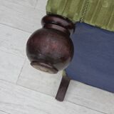 1950s, Danish relax armchair, green furniture velour fabric, ash wood legs.