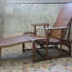 Chair long vintage rattan