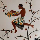 Geo Condé Kg Lunéville flat earthenware fruit holder Joséphine Baker