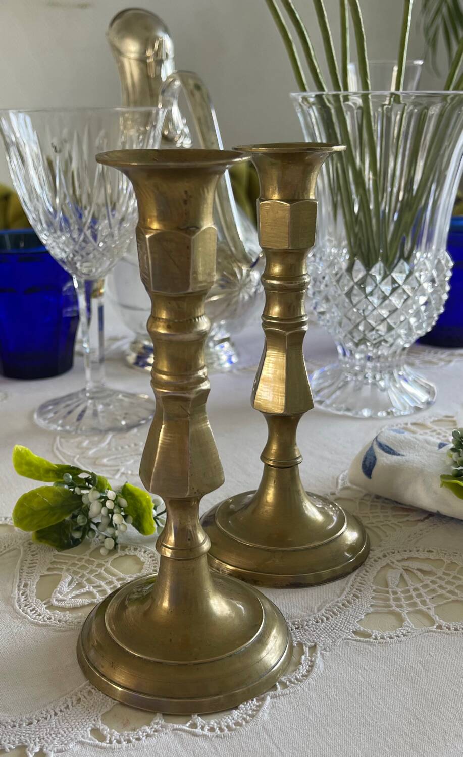 Pair of brass candlesticks