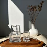 Trio of rounded triangular shaped trays or cups in monoxyl teak