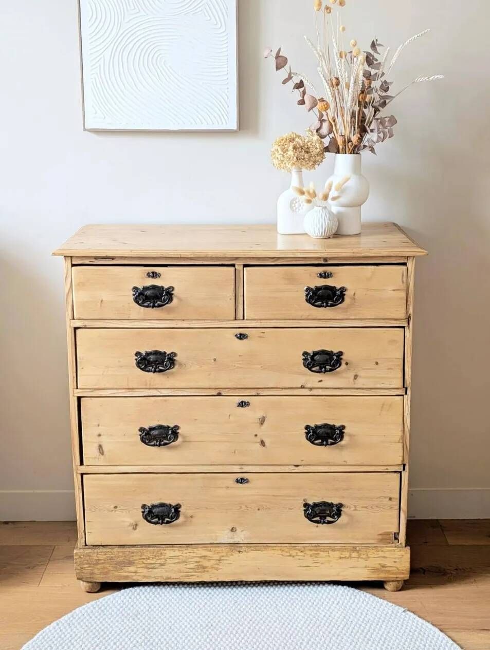 Commode anglaise antique en pin massif