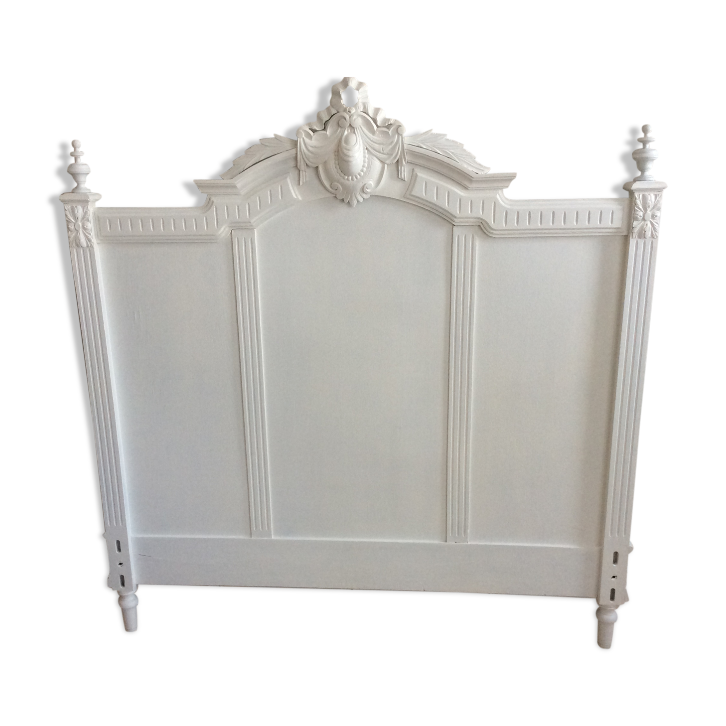 Painted wooden old bedhead