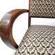 Art Deco armchair with a moustache backrest and curved armrests from the 1930s.