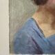 Oil on canvas portrait, vintage, bohemian countryside decoration.