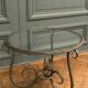 Ironwork pedestal table 1930 Art Deco glass top