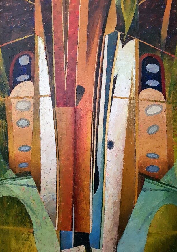 Abstract Painting on board, framed, circa 1970s