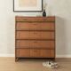 Classic shoe cabinet from the 1960s, walnut veneer, four drop-down doors, two drawers