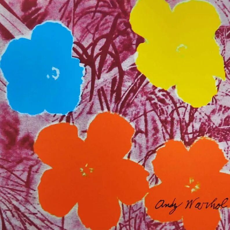 Lithographie en édition limitée "Fleurs" par Andy Warhol par CMOA. Après