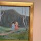 Mid-Century Swedish Oil panel “Sisters” by Gösta Geerd, Vintage & Framed 28×25cm