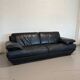 3-seater navy blue leather sofa by Natuzzi