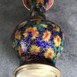 Cloisonné enamel vase decorated with flowers and colorful patterns